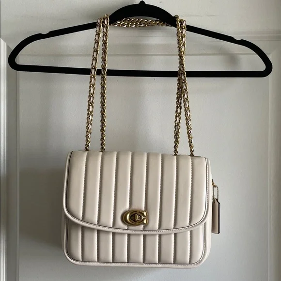 Coach Madison Cream Quilted leather Bag purse LIKE NEW w/dust bag $495 retail - Picture 1 of 16